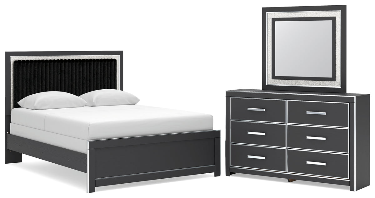 Best Deals Furniture - Ashley Furniture - Zuraleus Queen Upholstered Panel Bed, Dresser and Mirror - Queen Upholstered Panel Bed, Dresser and Mirror - PCB3380B7