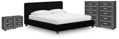 Best Deals Furniture - Ashley Furniture - Zuraleus King Upholstered Bed, 2 Chests and 2 Nightstands - King Upholstered Bed, 2 Chests and 2 Nightstands - PCB3380B24