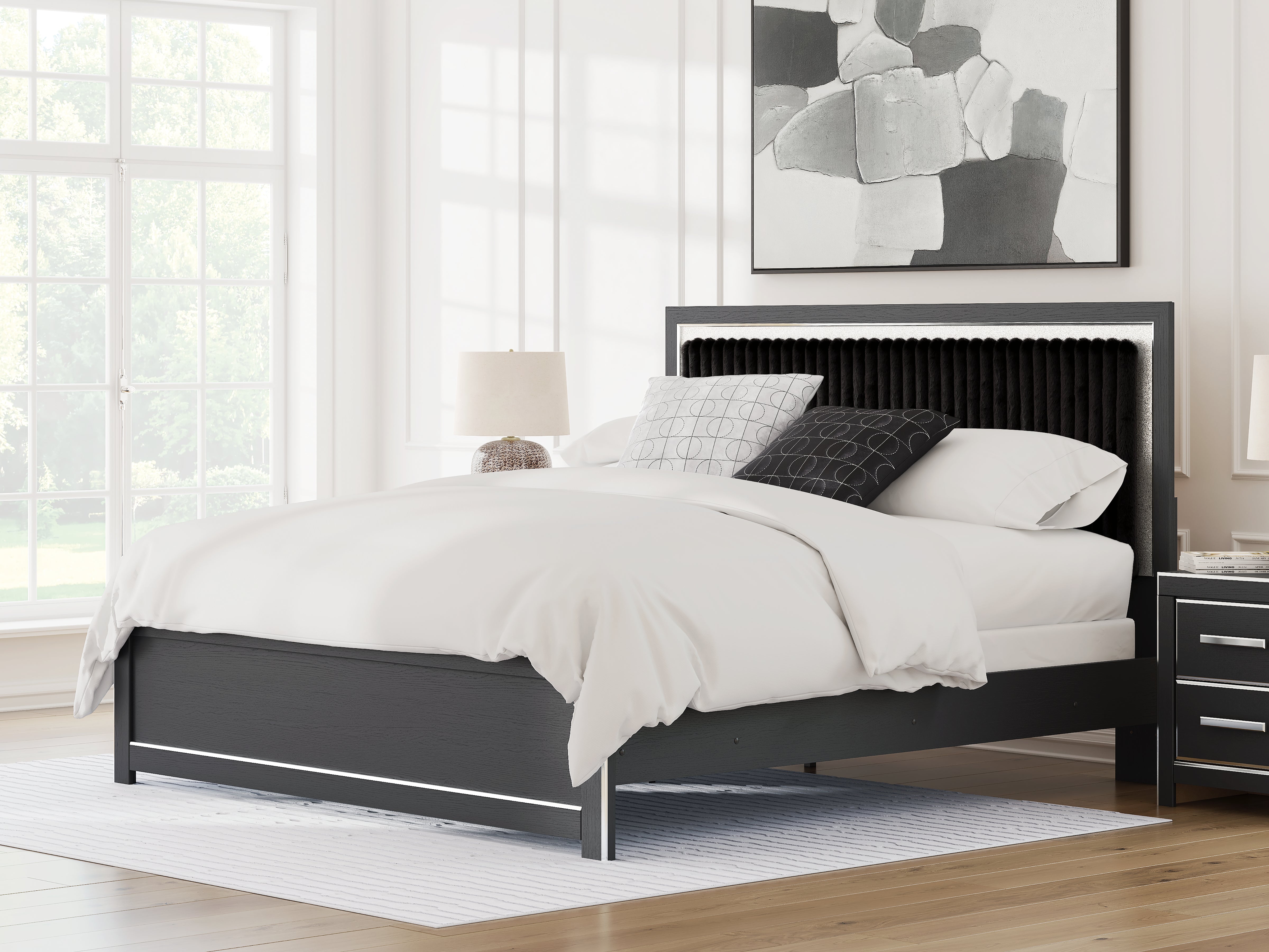Best Deals Furniture - Ashley Furniture - Zuraleus King Upholstered Panel Bed - King Upholstered Panel Bed / Black - PCB3380B12