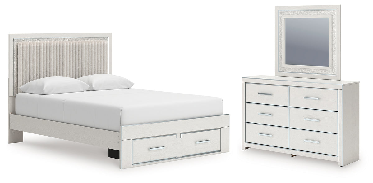 Best Deals Furniture - Ashley Furniture - Zuraleus Queen Upholstered Panel Platform Storage Bed, Dresser and Mirror - Queen Upholstered Panel Platform Storage Bed, Dresser and Mirror - PCB3381B5