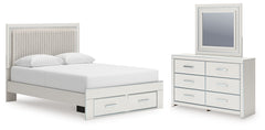Best Deals Furniture - Ashley Furniture - Zuraleus Queen Upholstered Panel Platform Storage Bed, Dresser and Mirror - Queen Upholstered Panel Platform Storage Bed, Dresser and Mirror - PCB3381B5