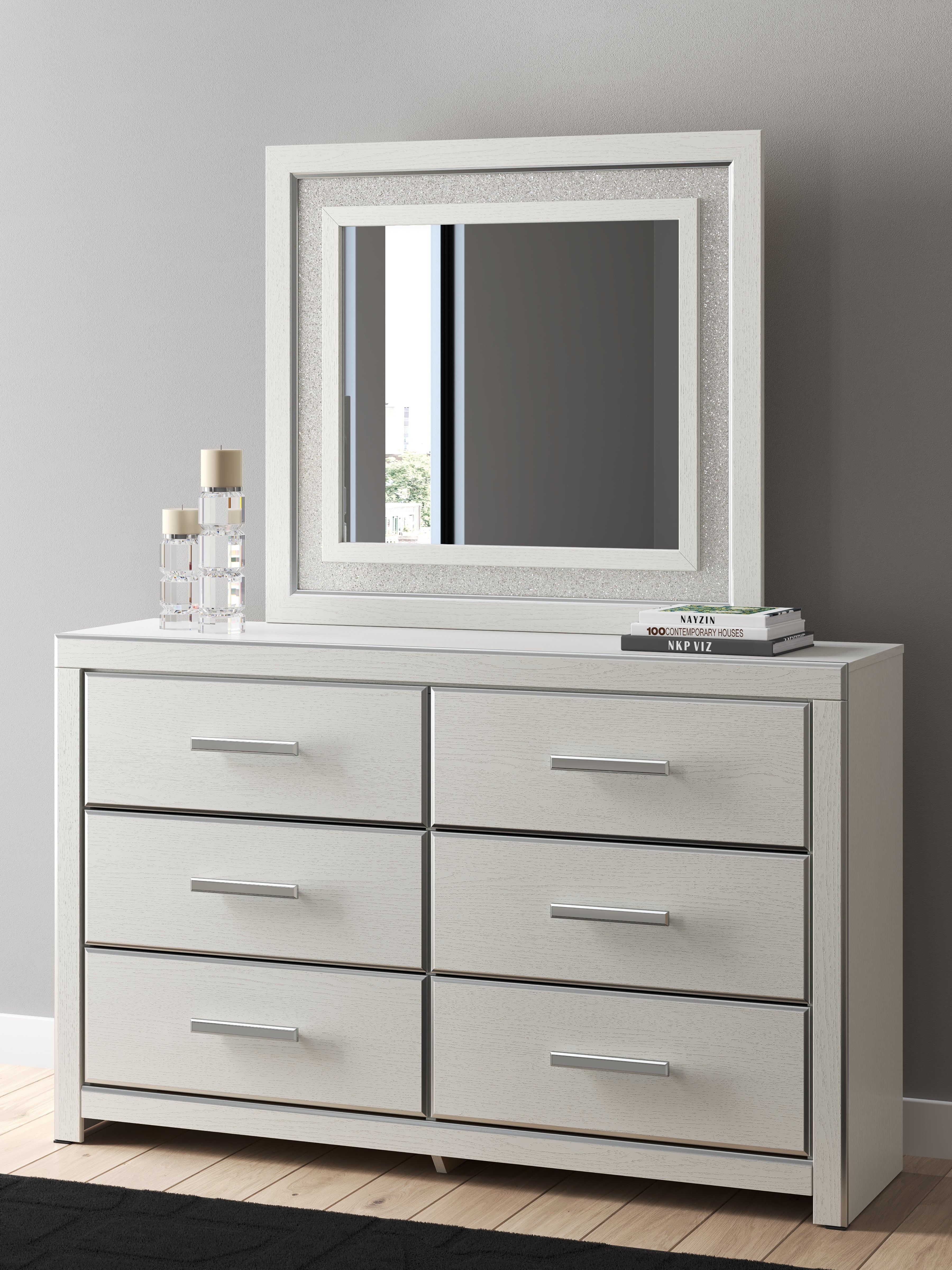 Best Deals Furniture - Ashley Furniture - Zuraleus Dresser and Mirror - Dresser and Mirror / White - PCB3381B1