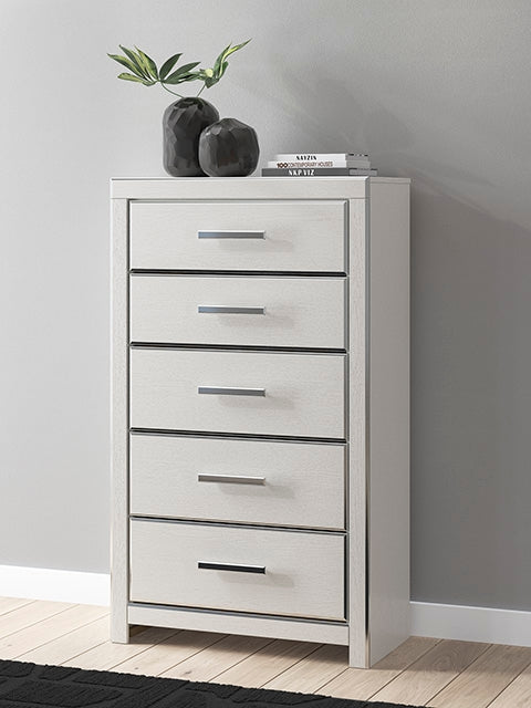Best Deals Furniture - Ashley Furniture - Zuraleus Chest of Drawers - Five Drawer Chest / White - PCB3381-46