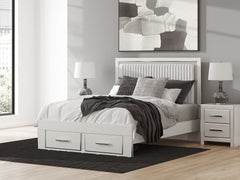 Best Deals Furniture - Ashley Furniture - Zuraleus Queen Upholstered Panel Storage Bed - Queen Upholstered Panel Storage Bed / White - PCB3381B4