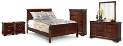 Alisdair Full Sleigh Bed, Dresser, Mirror, Chest and 2 Nightstands