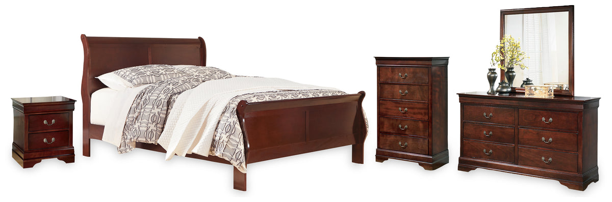 Best Deals Furniture - Ashley Furniture - Alisdair California King Sleigh Bed, Dresser, Mirror, Chest and Nightstand - California King Sleigh Bed, Dresser, Mirror, Chest and Nightstand - B376B36