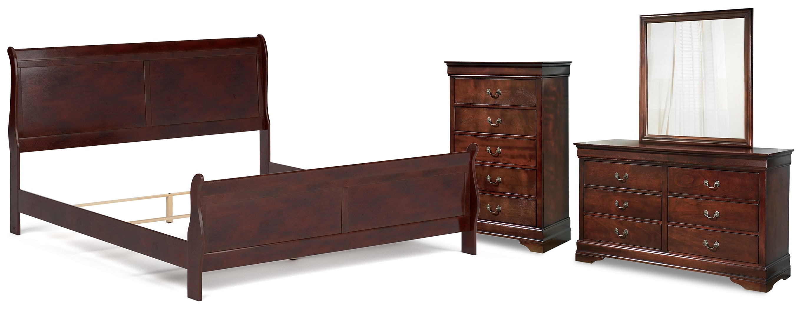 Best Deals Furniture - Ashley Furniture - Alisdair King Sleigh Bed, Dresser, Mirror and Chest - King Sleigh Bed, Dresser, Mirror and Chest - B376B26