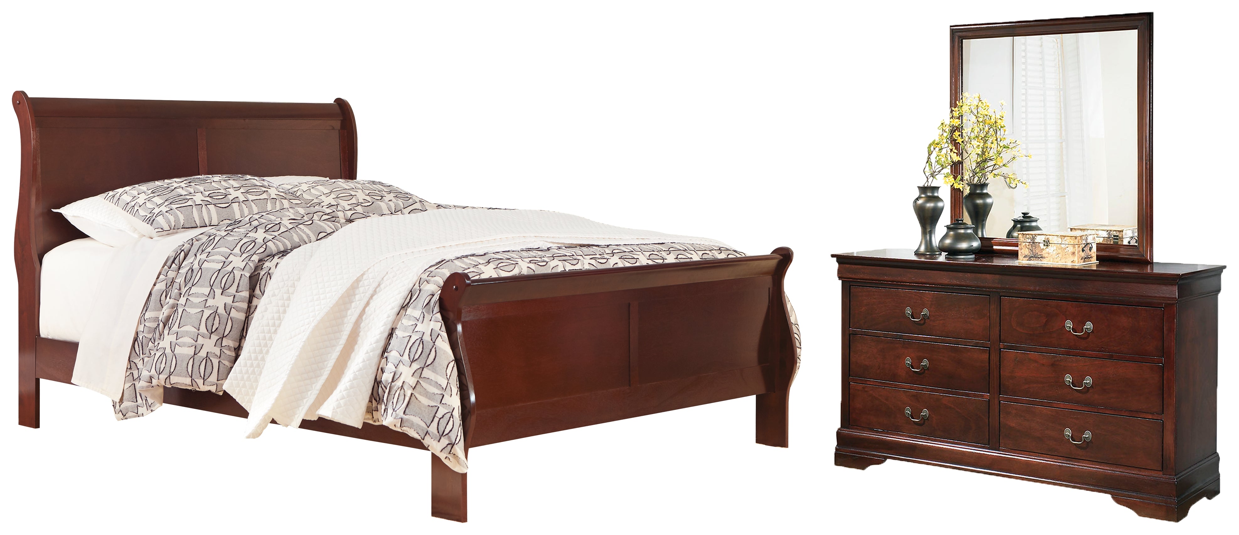 Best Deals Furniture - Ashley Furniture - Alisdair King Sleigh Bed, Dresser and Mirror - King Sleigh Bed, Dresser and Mirror - B376B21