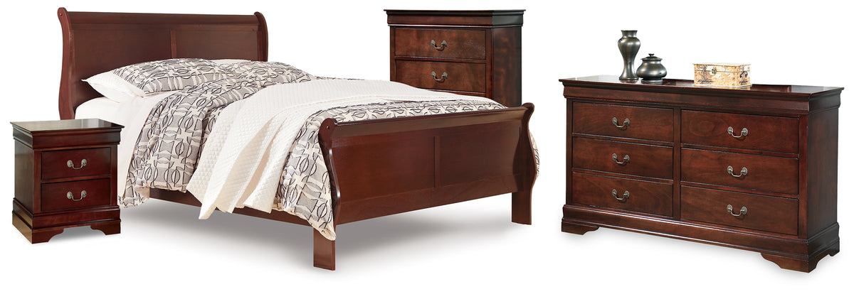 Best Deals Furniture - Ashley Furniture - Alisdair Queen Sleigh Bed, Dresser, Chest and Nightstand - Queen Sleigh Bed, Dresser, Chest and Nightstand - B376B35