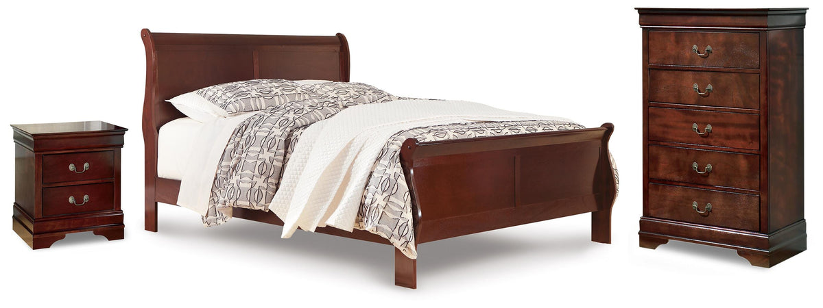 Best Deals Furniture - Ashley Furniture - Alisdair Queen Sleigh Bed, Chest and Nightstand - Queen Sleigh Bed, Chest and Nightstand - B376B40
