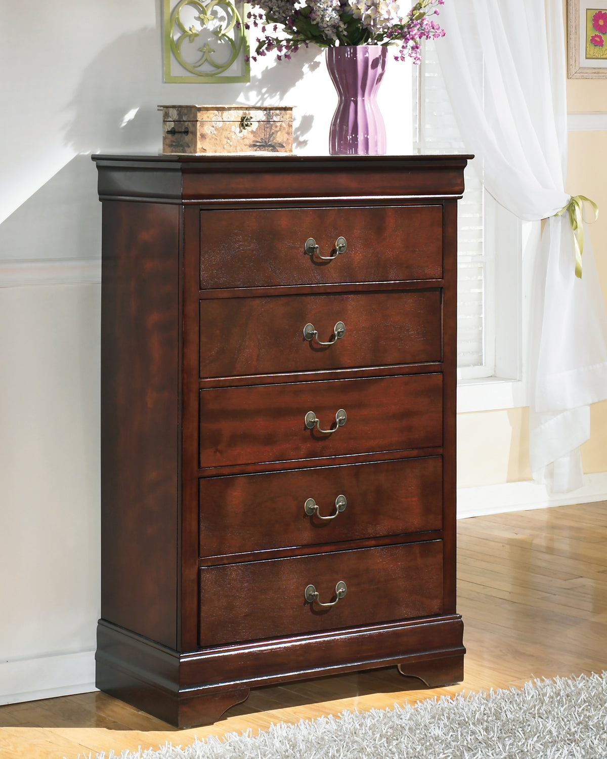 Best Deals Furniture - Ashley Furniture - Alisdair Chest of Drawers - Chest / Reddish Brown - B376-46