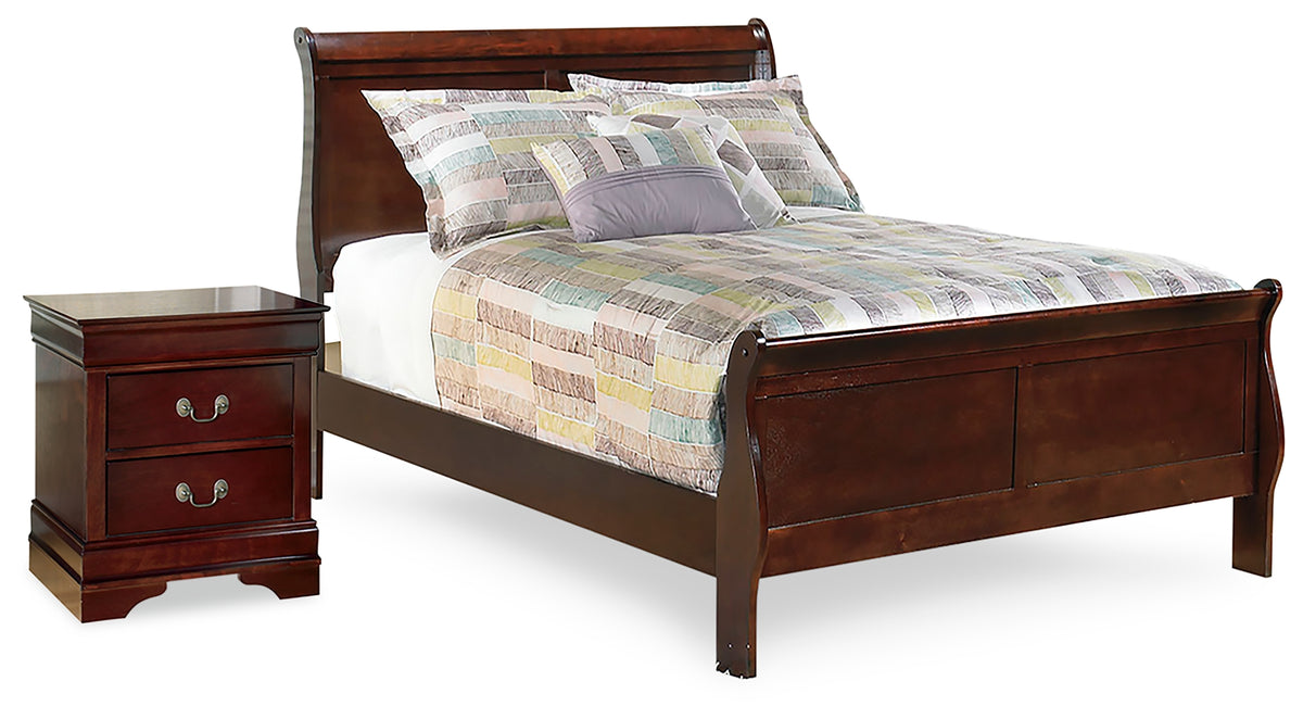 Best Deals Furniture - Ashley Furniture - Alisdair Full Sleigh Bed and Nightstand - Full Sleigh Bed and Nightstand - B376B16