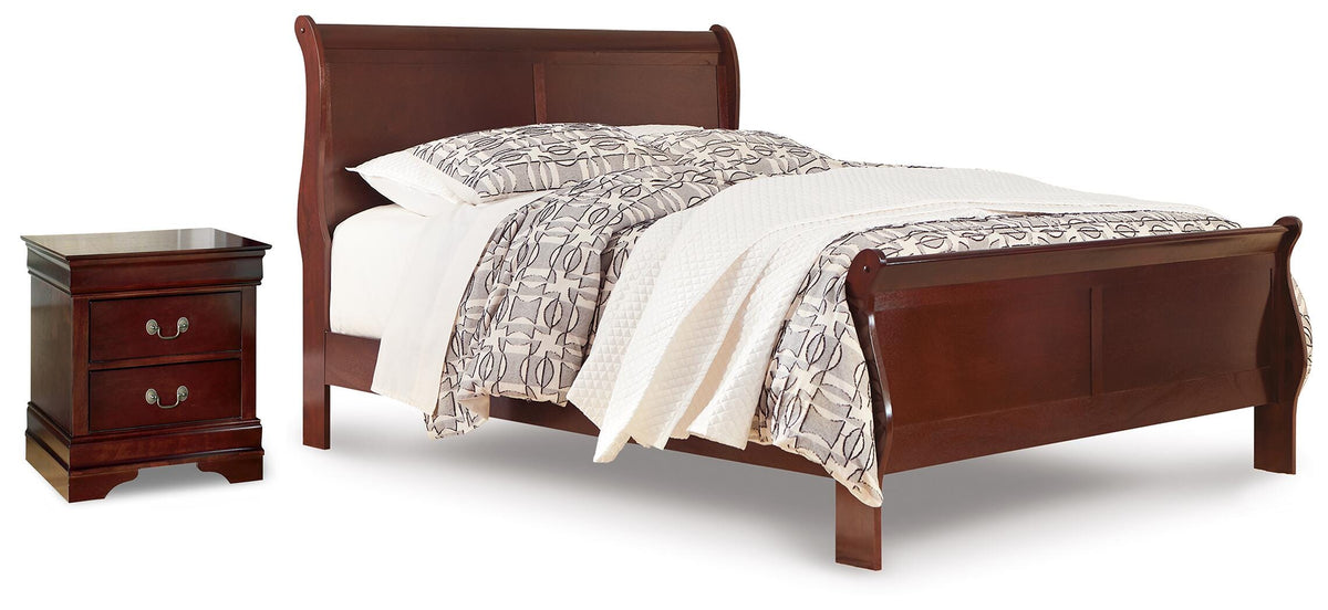 Best Deals Furniture - Ashley Furniture - Alisdair Queen Sleigh Bed and Nightstand - Queen Sleigh Bed and Nightstand - B376B41