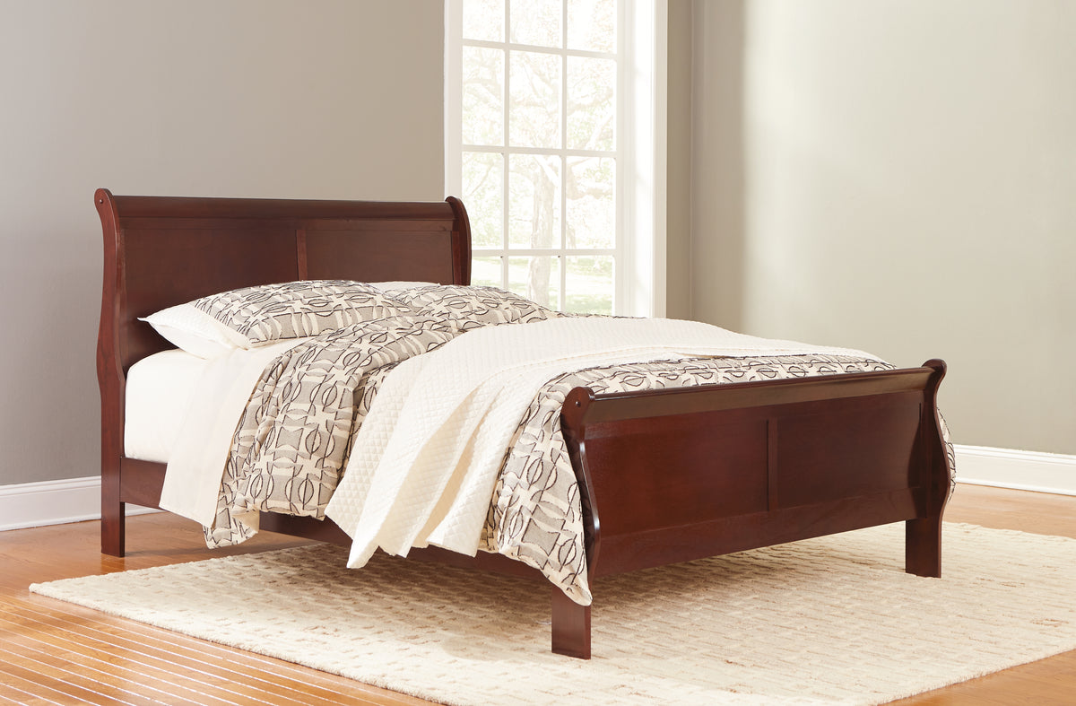 Best Deals Furniture - Ashley Furniture - Alisdair Queen Sleigh Bed - Queen Sleigh Bed / Reddish Brown - B376B2