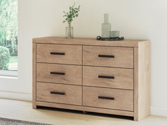 Best Deals Furniture - Ashley Furniture - Sanginlane Dresser - Six Drawer Dresser / Tan - B3787-31