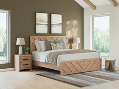 Best Deals Furniture - Ashley Furniture - Sanginlane King Panel Bed - King Panel Bed / Tan - B3787B8