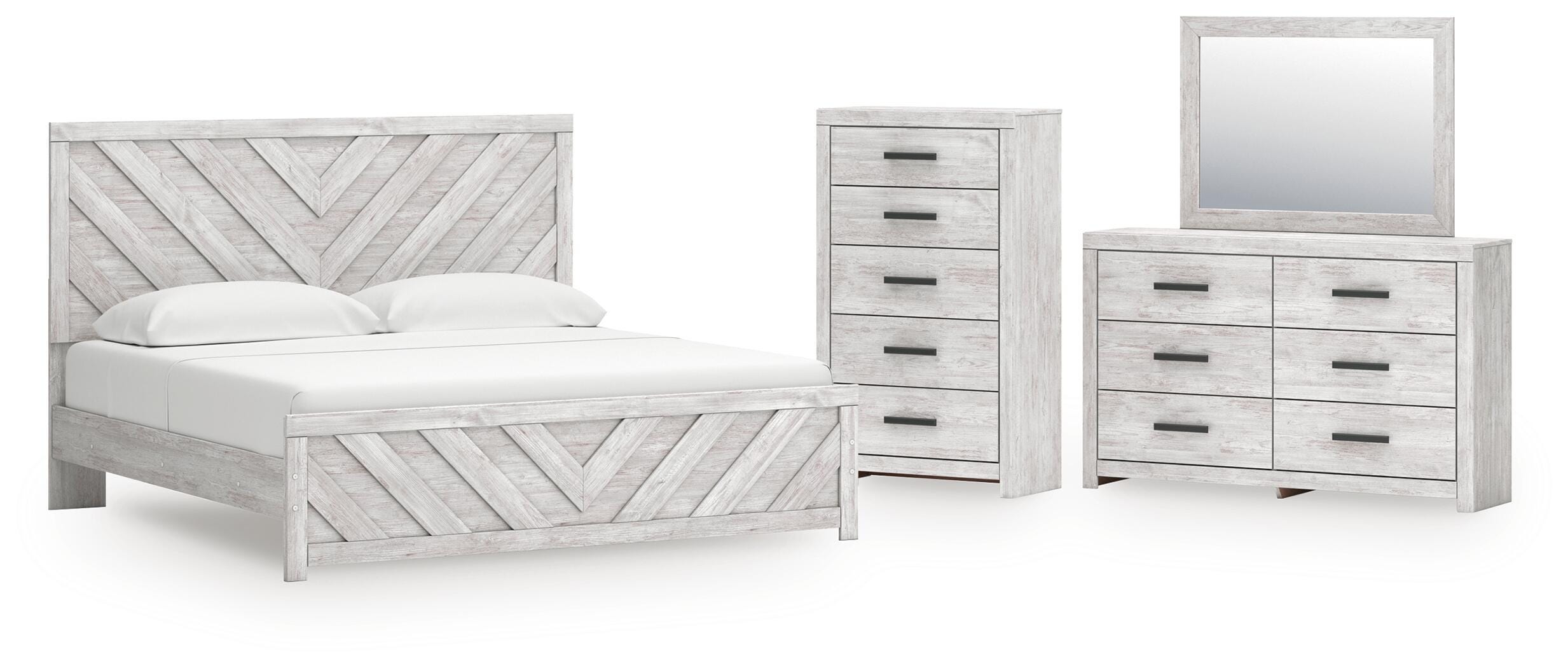 Best Deals Furniture - Ashley Furniture - Cayboni King Panel Bed, Dresser, Mirror and Chest - King Panel Bed, Dresser, Mirror and Chest - B3788B18