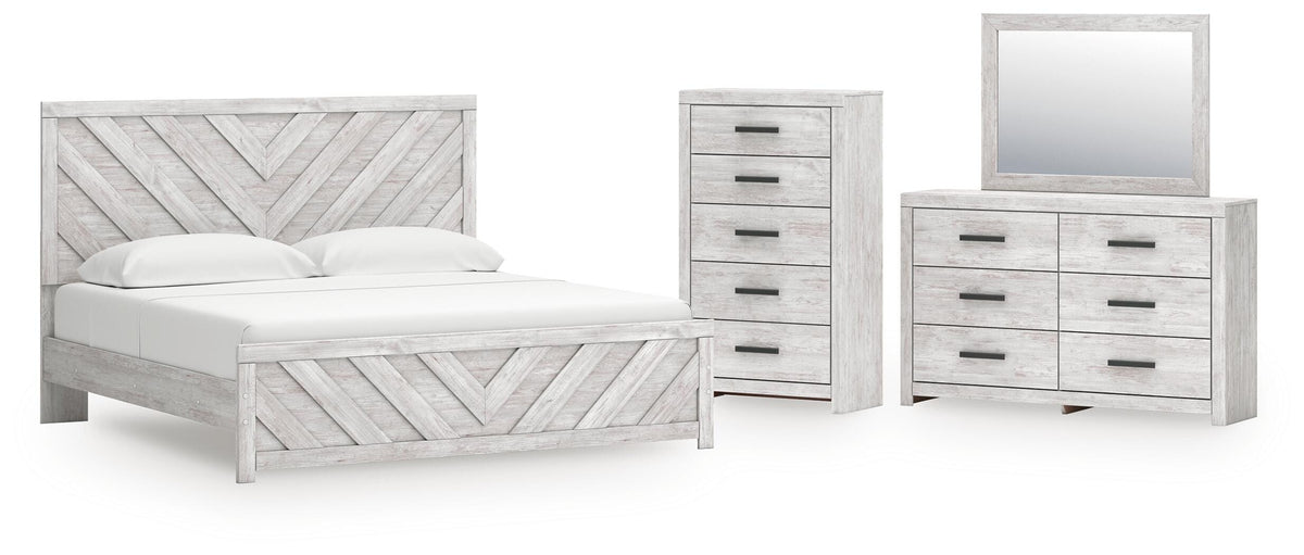 Best Deals Furniture - Ashley Furniture - Cayboni King Panel Bed, Dresser, Mirror and Chest - King Panel Bed, Dresser, Mirror and Chest - B3788B18