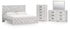 Best Deals Furniture - Ashley Furniture - Cayboni King Panel Bed, Dresser, Mirror and Chest - King Panel Bed, Dresser, Mirror and Chest - B3788B18