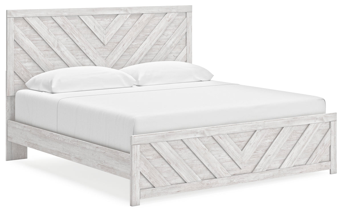 Best Deals Furniture - Ashley Furniture - Cayboni King Panel Bed - King Panel Bed / Whitewash - B3788B7