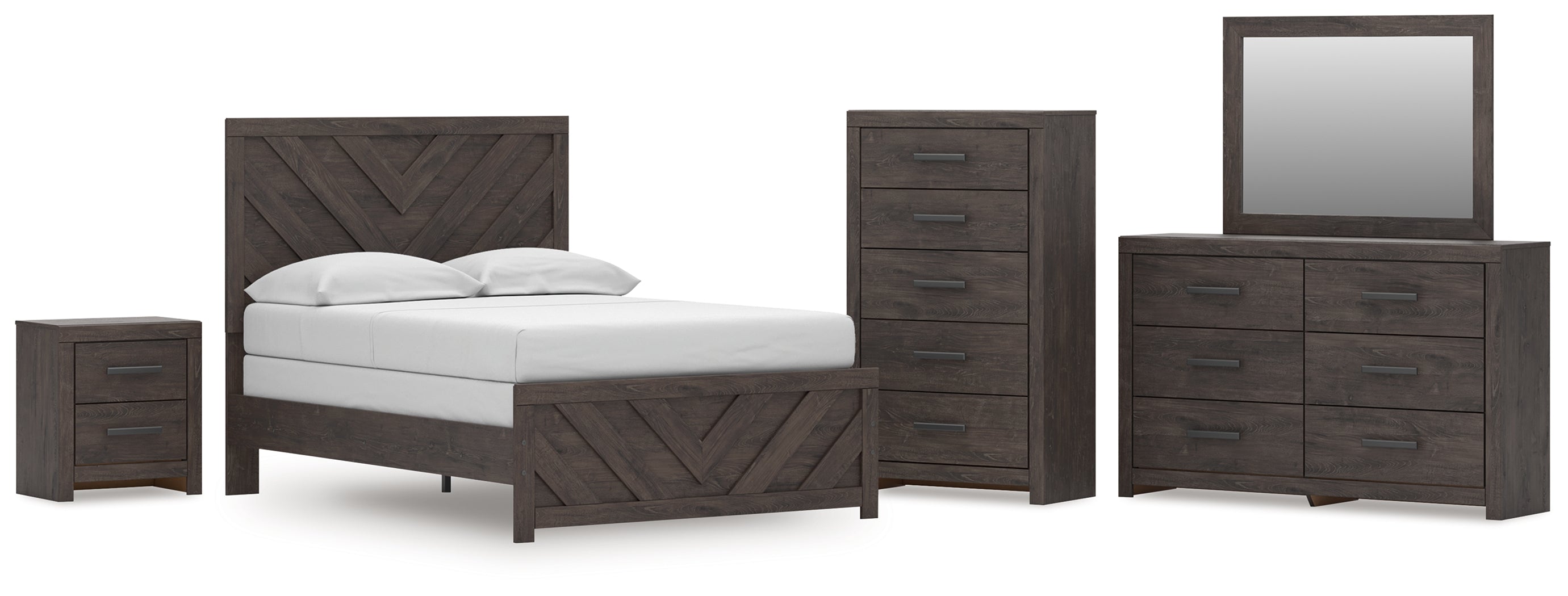 Best Deals Furniture - Ashley Furniture - Prendonea Full Panel Bed, Dresser, Mirror, Chest and Nightstand - Full Panel Bed, Dresser, Mirror, Chest and Nightstand - B3789B12