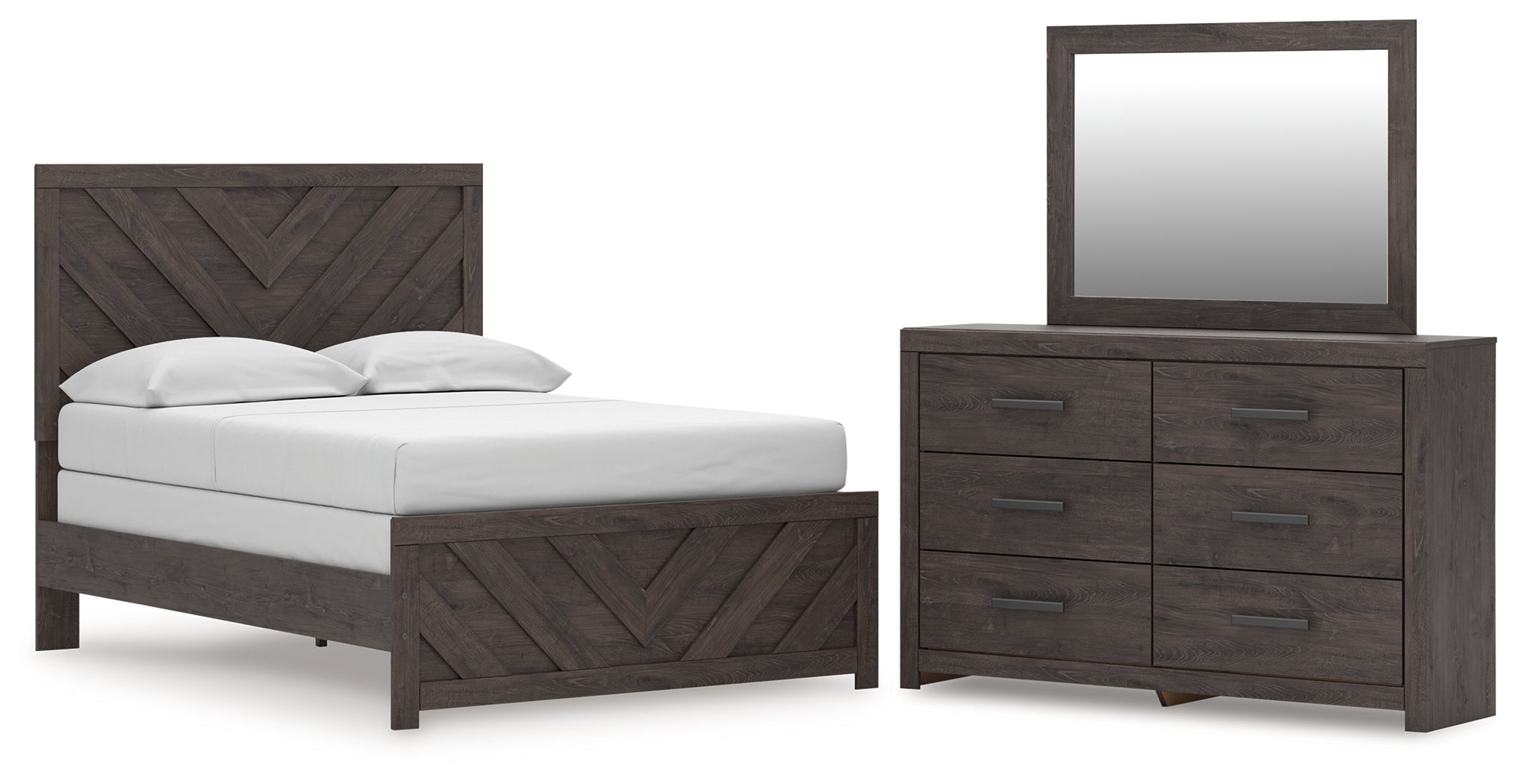 Best Deals Furniture - Ashley Furniture - Prendonea Full Panel Bed, Dresser and Mirror - Full Panel Bed, Dresser and Mirror - B3789B6