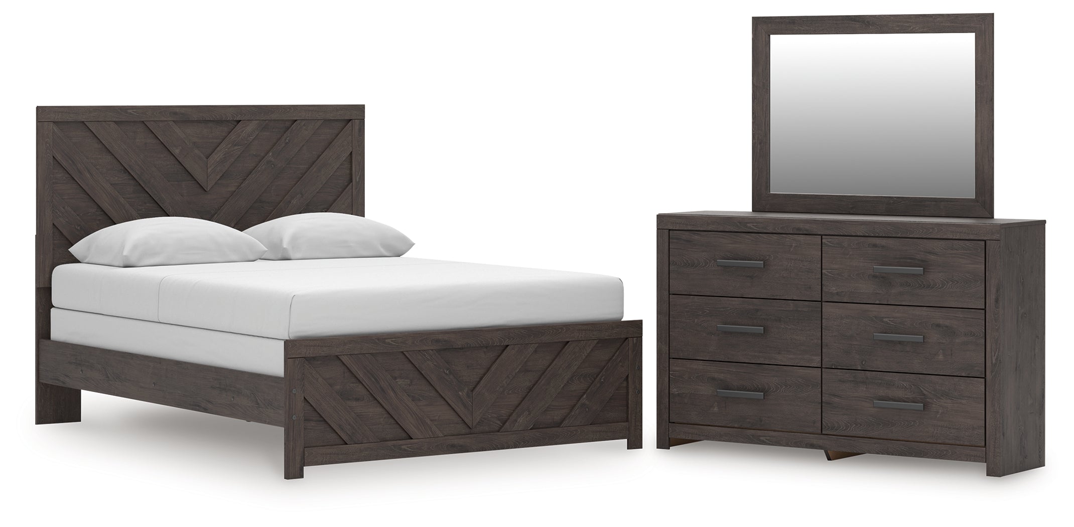 Best Deals Furniture - Ashley Furniture - Prendonea Queen Panel Bed, Dresser and Mirror - Queen Panel Bed, Dresser and Mirror - B3789B7