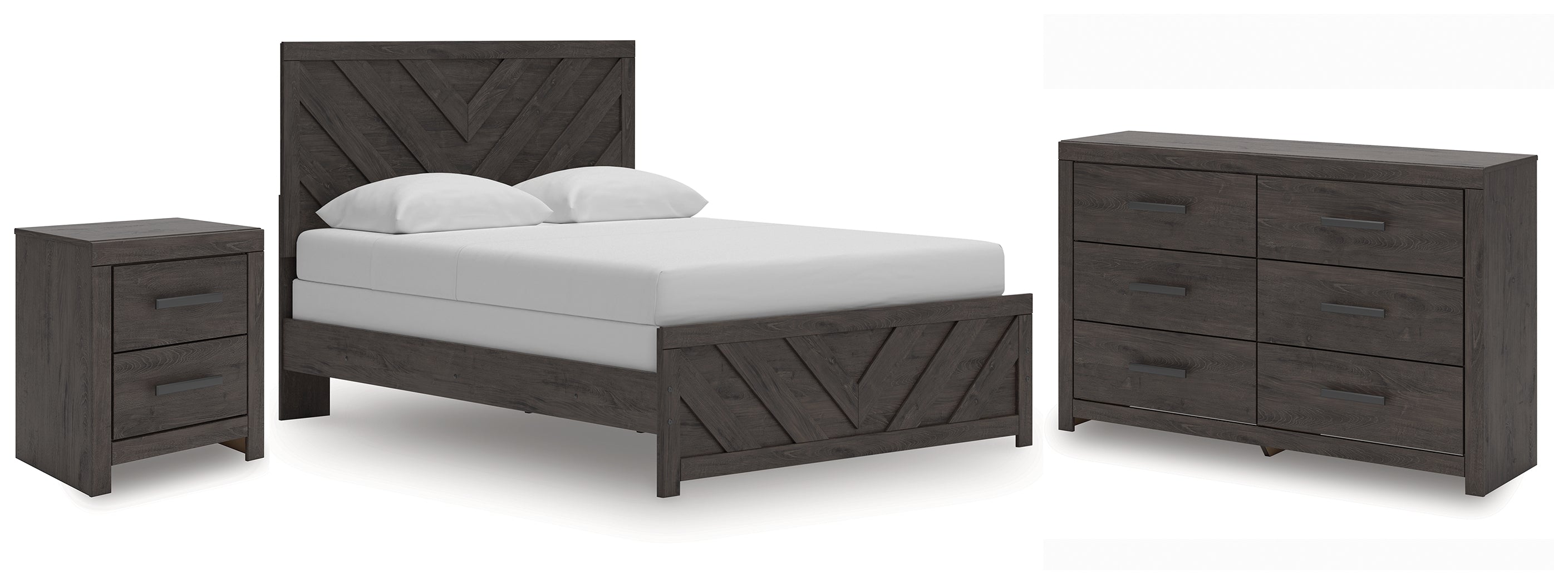 Best Deals Furniture - Ashley Furniture - Prendonea Queen Panel Bed, Dresser and Nightstand - Queen Panel Bed, Dresser and Nightstand - B3789B9