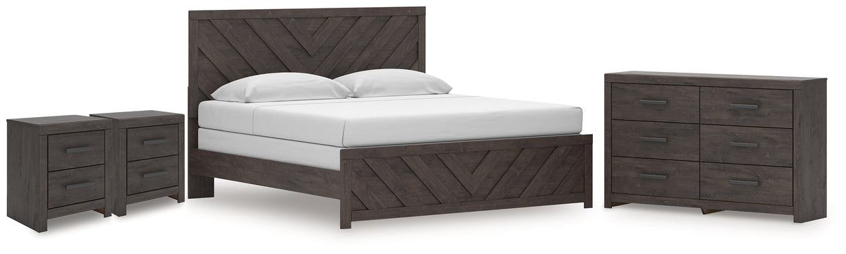 Best Deals Furniture - Ashley Furniture - Prendonea King Panel Bed, Dresser and 2 Nightstands - King Panel Bed, Dresser and 2 Nightstands - B3789B13