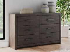 Best Deals Furniture - Ashley Furniture - Prendonea Dresser - Six Drawer Dresser / Charcoal - B3789-31