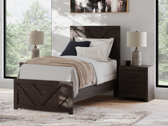 Best Deals Furniture - Ashley Furniture - Prendonea Twin Panel Bed - Twin Panel Bed / Charcoal - B3789B2
