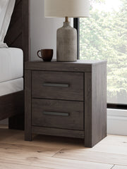 Best Deals Furniture - Ashley Furniture - Prendonea Nightstand - Two Drawer Night Stand / Charcoal - B3789-92