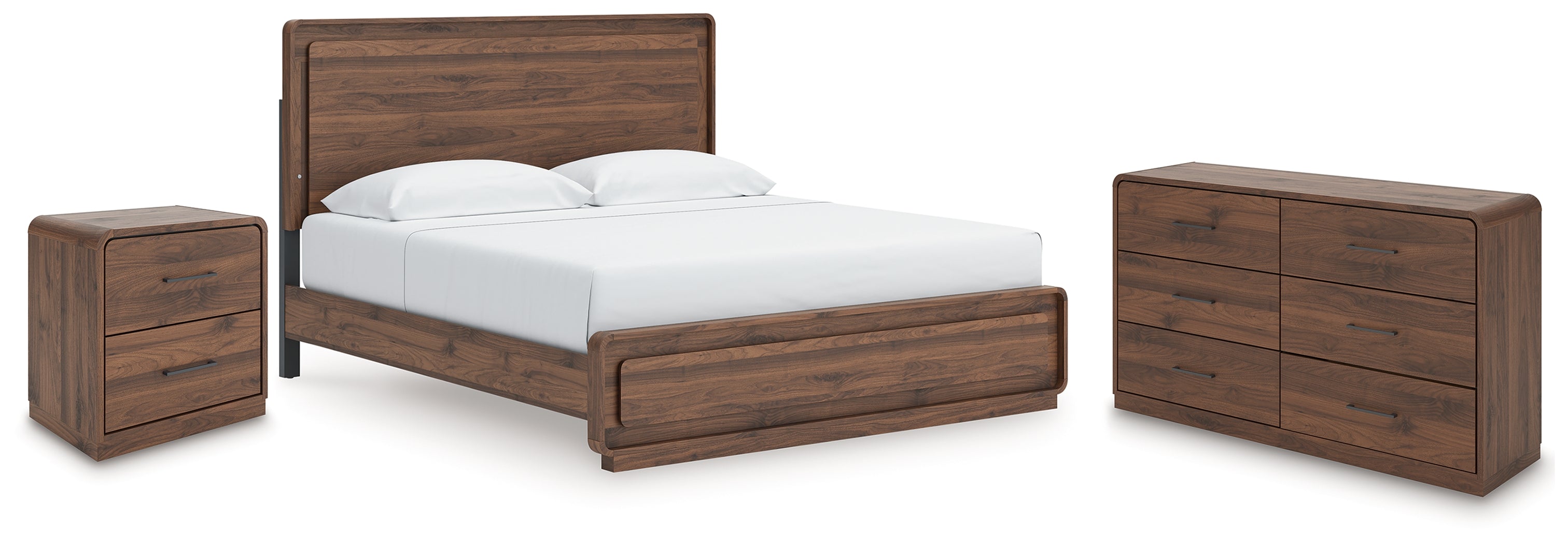 Best Deals Furniture - Ashley Furniture - Fortlorn King Panel Bed, Dresser and Nightstand - King Panel Bed, Dresser and Nightstand - PCB386B8