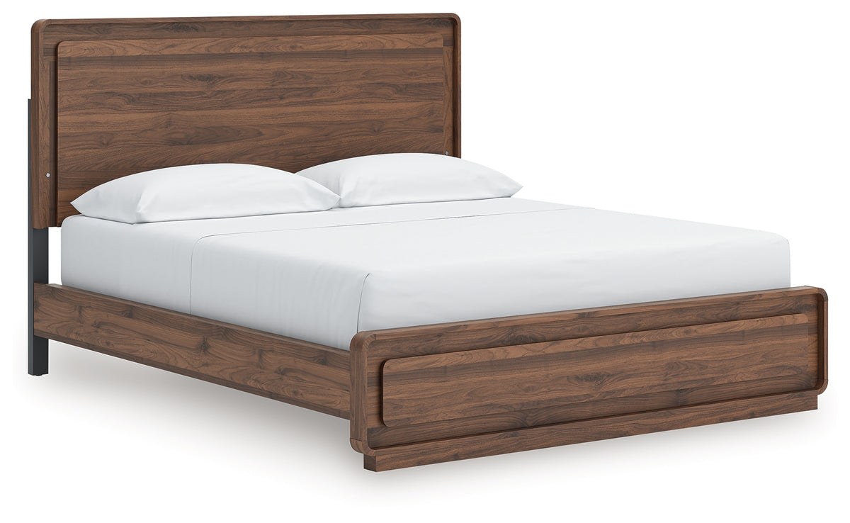 Best Deals Furniture - Ashley Furniture - Fortlorn California King Panel Bed - California King Panel Bed / Walnut Brown - PCB386B5