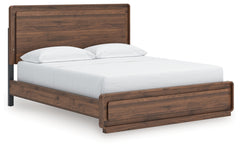 Best Deals Furniture - Ashley Furniture - Fortlorn California King Panel Bed - California King Panel Bed / Walnut Brown - PCB386B5