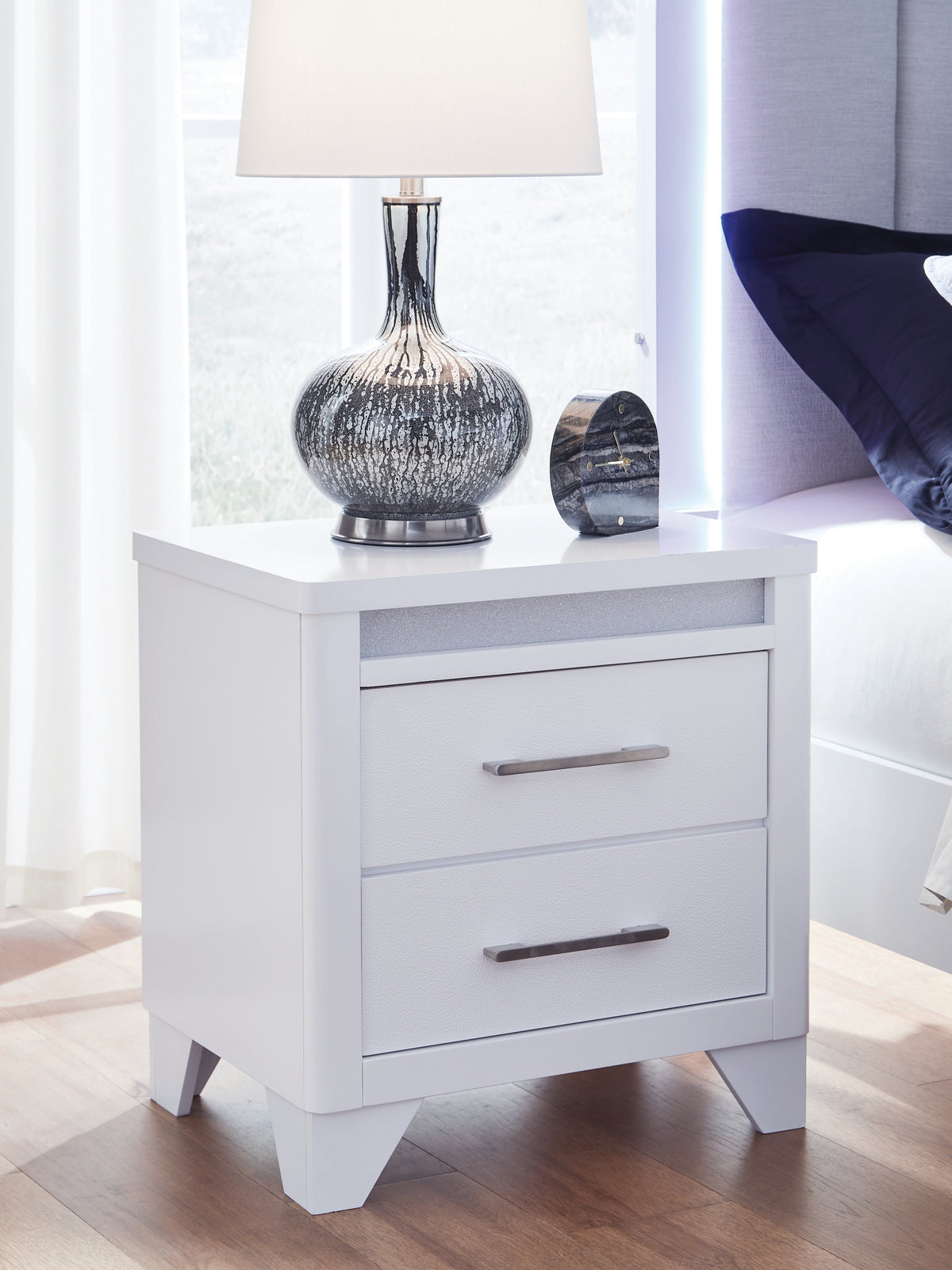 Best Deals Furniture - Ashley Furniture - Jarlee Nightstand - Two Drawer Night Stand / White - PCB392-92