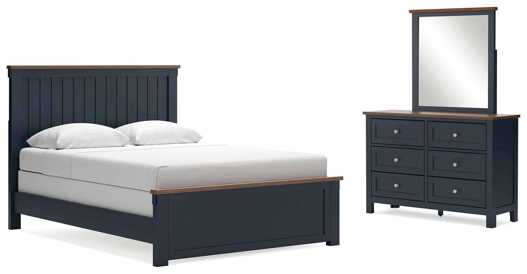 Best Deals Furniture - Ashley Furniture - Landocken Queen Panel Bed, Dresser and Mirror - Queen Panel Bed, Dresser and Mirror - B414B11