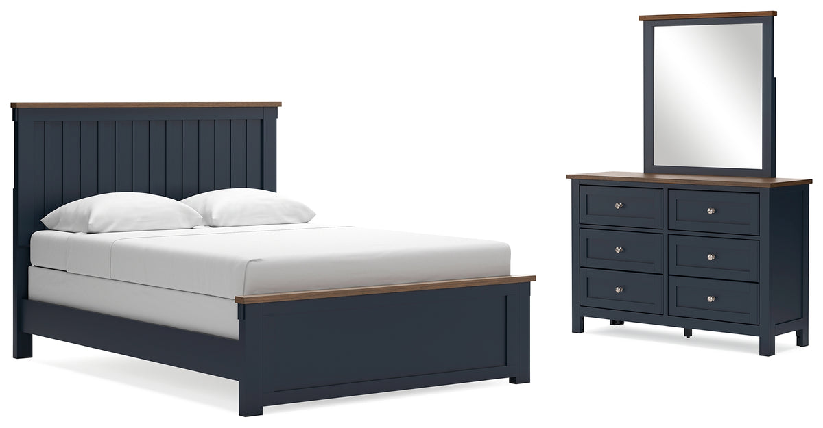 Best Deals Furniture - Ashley Furniture - Landocken Queen Panel Bed, Dresser and Mirror - Queen Panel Bed, Dresser and Mirror - B414B11