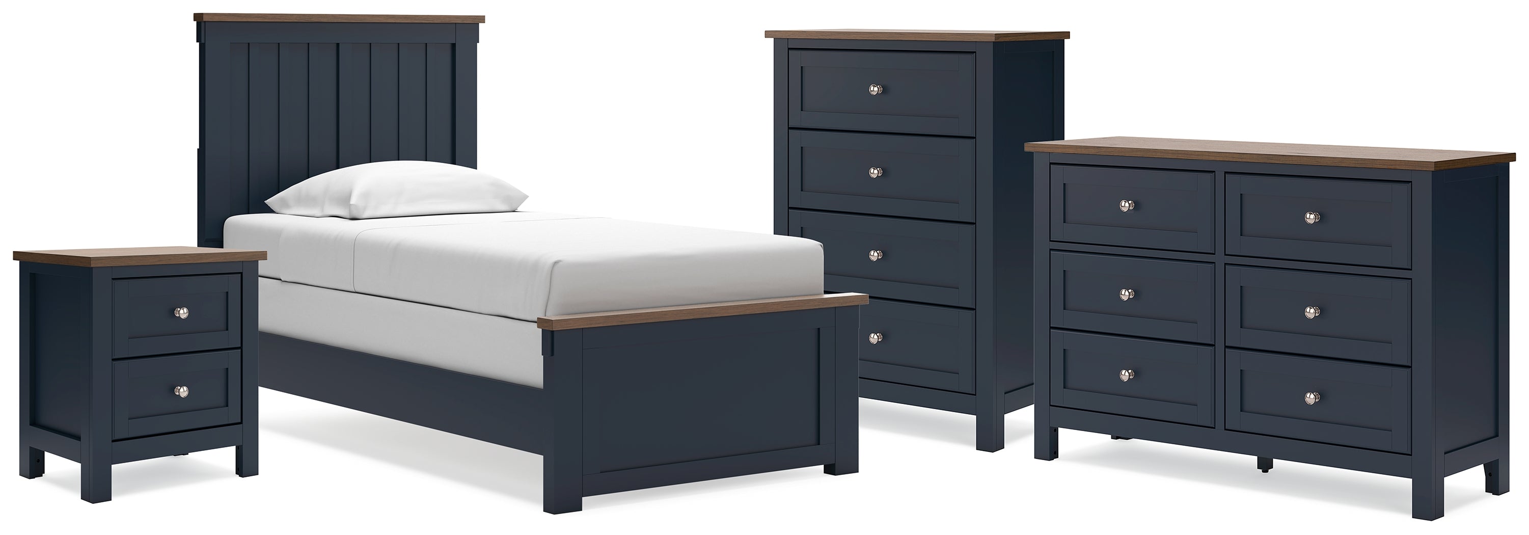 Best Deals Furniture - Ashley Furniture - Landocken Twin Panel Bed, Dresser, Chest and Nightstand - Twin Panel Bed, Dresser, Chest and Nightstand - B414B20