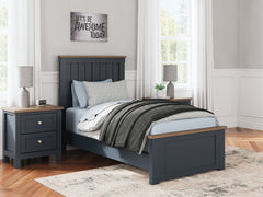 Best Deals Furniture - Ashley Furniture - Landocken Twin Panel Bed - Twin Panel Bed / Brown/Blue - B414B2