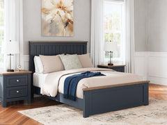 Best Deals Furniture - Ashley Furniture - Landocken Queen Panel Bed - Queen Panel Bed / Brown/Blue - B414B10