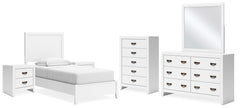 Best Deals Furniture - Ashley Furniture - Binterglen Twin Panel Bed, Dresser, Mirror, Chest and 2 Nightstands - Twin Panel Bed, Dresser, Mirror, Chest and 2 Nightstands - B427B19