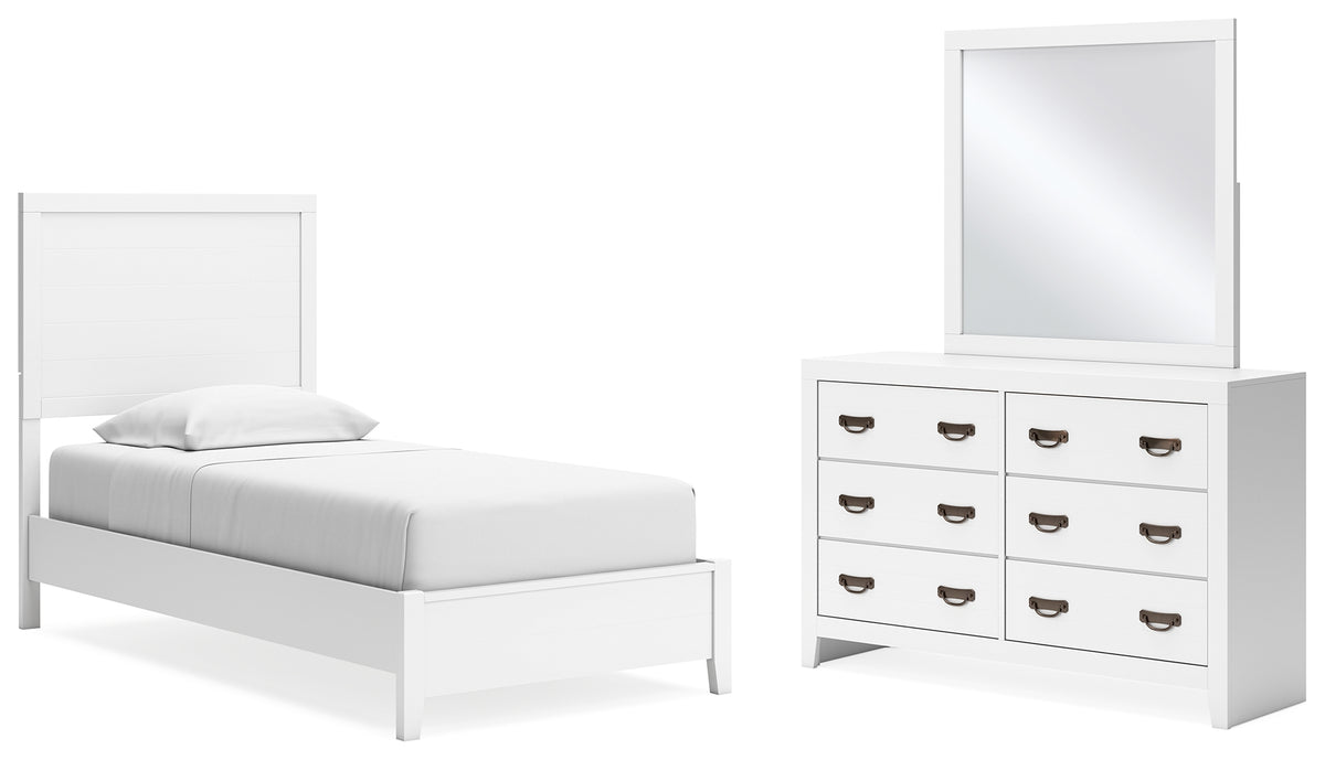 Best Deals Furniture - Ashley Furniture - Binterglen Twin Panel Bed, Dresser and Mirror - Twin Panel Bed, Dresser and Mirror - B427B3