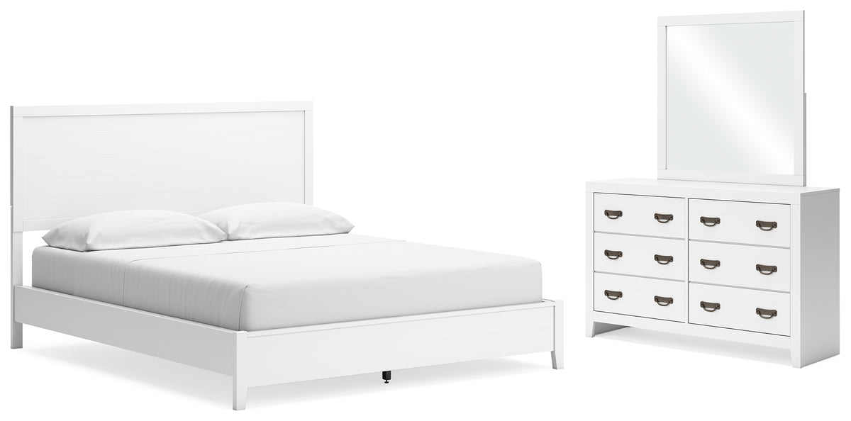 Best Deals Furniture - Ashley Furniture - Binterglen California King Panel Bed, Dresser and Mirror - California King Panel Bed, Dresser and Mirror - B427B13