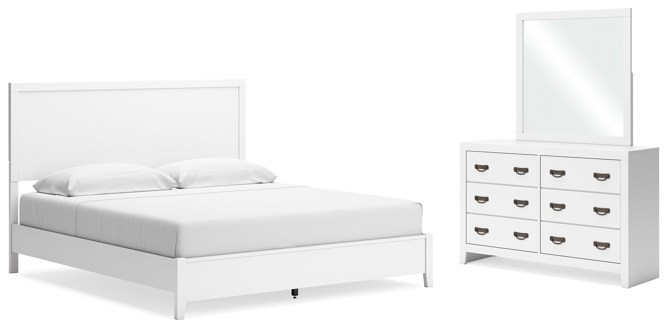 Best Deals Furniture - Ashley Furniture - Binterglen King Panel Bed, Dresser and Mirror - King Panel Bed, Dresser and Mirror - B427B12