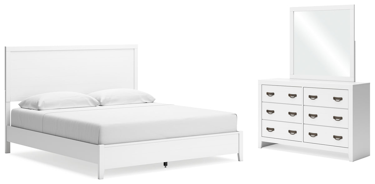 Best Deals Furniture - Ashley Furniture - Binterglen King Panel Bed, Dresser and Mirror - King Panel Bed, Dresser and Mirror - B427B12