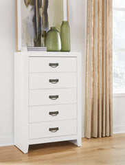 Best Deals Furniture - Ashley Furniture - Binterglen Chest of Drawers - Five Drawer Chest / White - B427-46