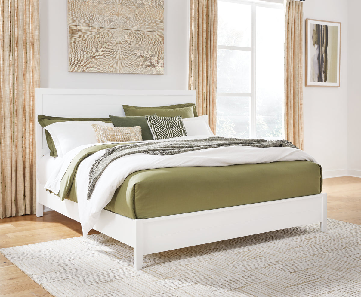 Best Deals Furniture - Ashley Furniture - Binterglen California King Panel Bed - California King Panel Bed / White - B427B9