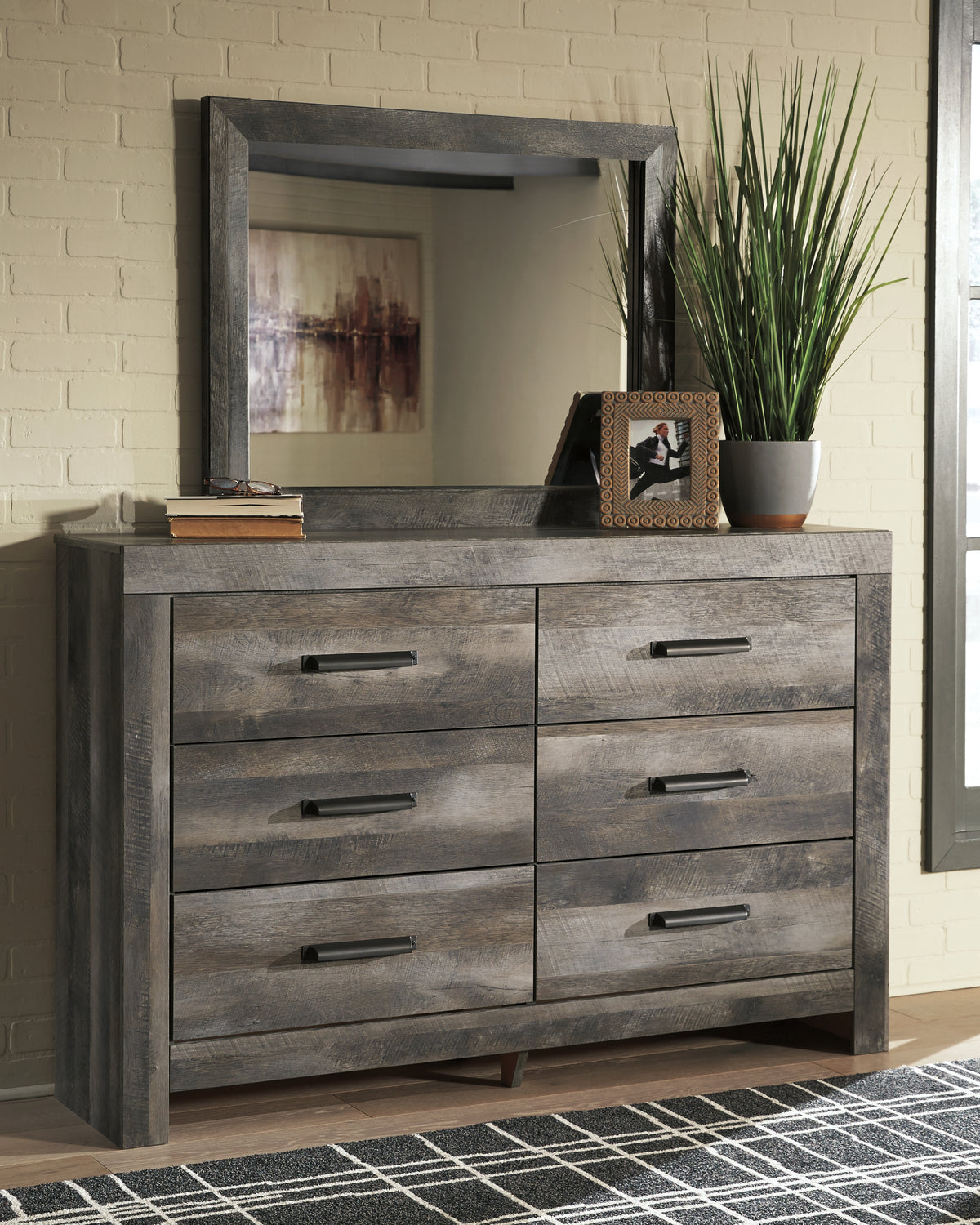 Best Deals Furniture - Ashley Furniture - Wynnlow Dresser and Mirror - Dresser and Mirror / Gray - B440B1