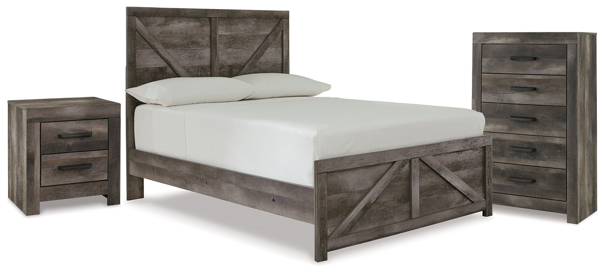 Best Deals Furniture - Ashley Furniture - Wynnlow Full Panel Bed, Chest and Nightstand - Full Panel Bed, Chest and Nightstand / Gray - B440B42